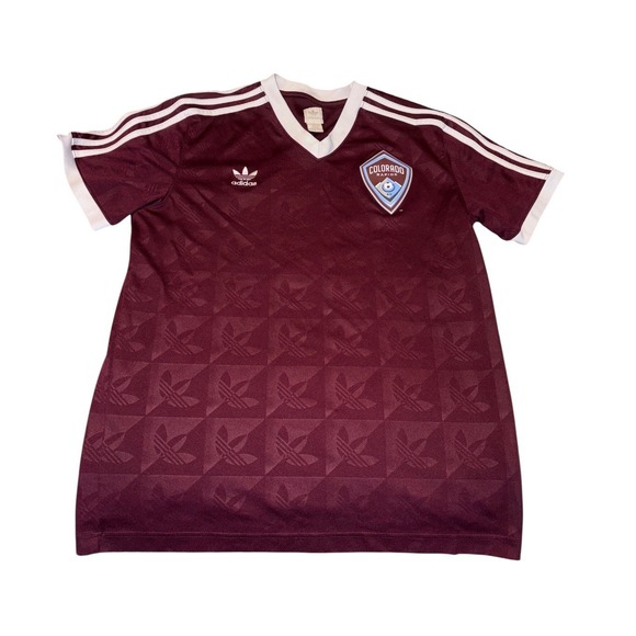 Adidas MLS Colorado Rapids Soccer Jersey Men's Large Burgundy Trefoil 2013 Home